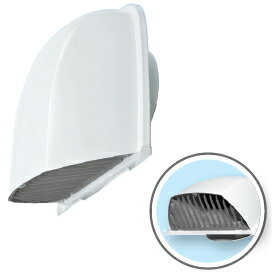 メルコエアテック 【AT-200FGSK5-W】外壁用（ステンレス製／鋼板製） 深形フード（ワイド水切タイプ） 縦ギャラリ 適用パイプ200mm【純正品】