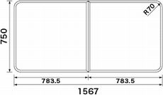 パナソニック Panasonic【GRXGVR1110】 風呂フタ(短辺750×長辺1567:組みフタ:四角型:切り欠きなし) バ..