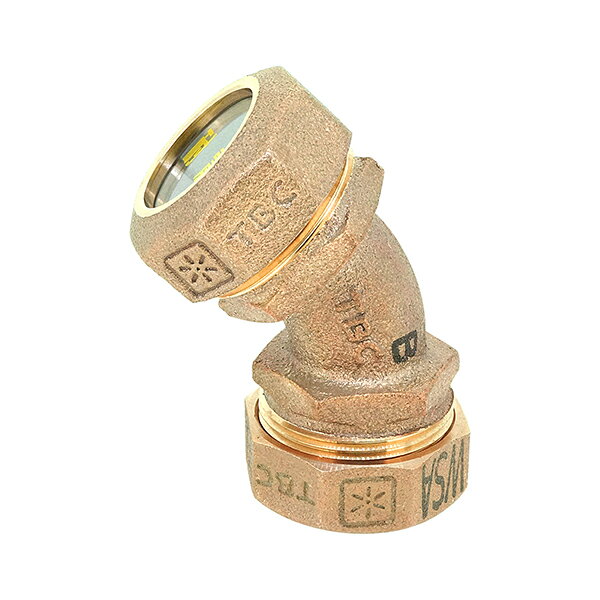 【30 SPJ-E45-1-L】 タブチ TABUCHI 耐震強化型SPジョイント(WSA B 011規格適合品) 45°エルボ 鉛レス銅合金 SPジョイント 埋設用給水商品 ポリエチレン管用金属継手 商品コード：34010401-25-2-1従来の規格型(JWWA B 116準拠)金属継手から更に耐震性能(WSA B 011適合)を強化した継手です。規格形と同じ施工方法で施工できます。45°エルボタイプ。水道用ポリエチレン管1種管用です。商品コード34010401-25-2-1品番30 SPJ-E45-1-L商品名45゜エルボ 1種呼び径(mm)30適合管サイズ30価格(円)14260重量(g)837対応管種ポリエチレン管規格日本水道協会認証登録番号(G-534)・給水システム協会規格番号(WSA B 011)流体水道水温度5℃-35℃最高使用圧力0.75MPaご不在時の商品配達のご連絡のため、電話番号はなるべく携帯電話の番号を入力してください。