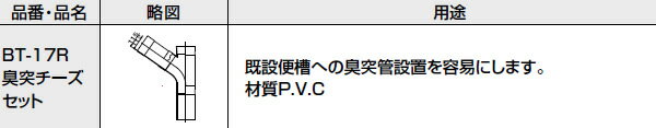 LIXIL・リクシル トイレ 簡易水洗便器 トイレーナ 専用便槽部品 無臭便槽用 臭突チーズセット 【BT-17R】 INAX 【純正品】