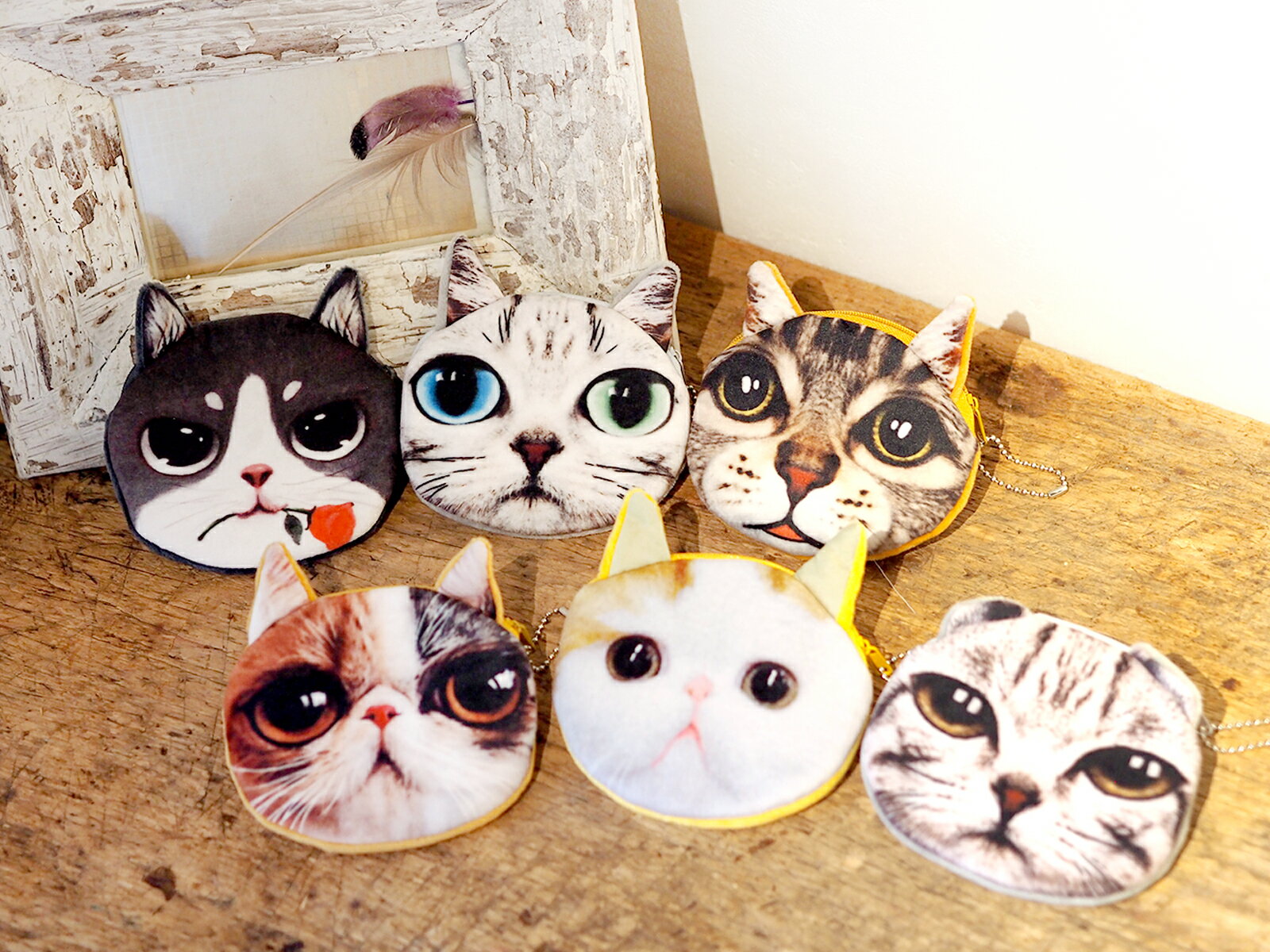 猫顔小物ポーチ デザイン全6種 送料無料