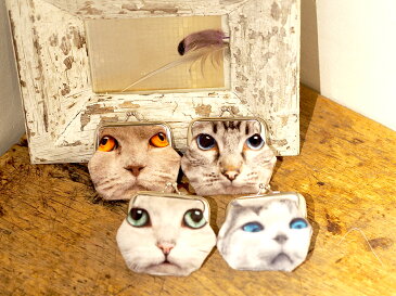 猫顔形がまぐちコインケース 全4種 送料無料