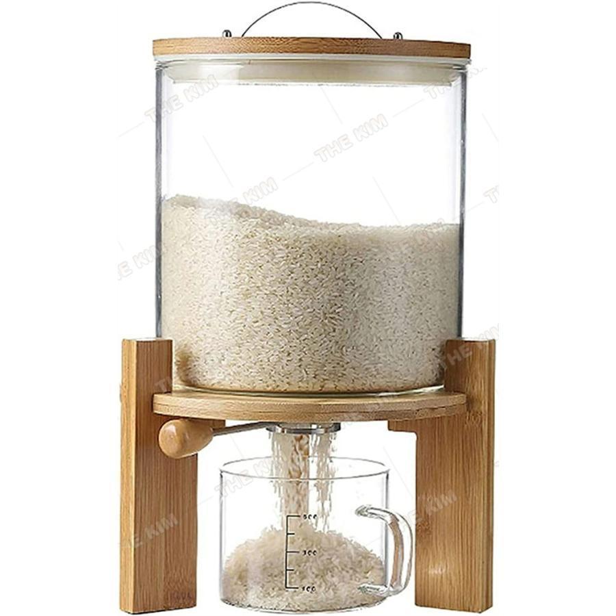 ガラス瓶 密閉 5L 8L 鮮度を保ち お米 米櫃 貯蔵タンク豆 小麦粉 駄菓子 砂糖 キッチン収納 清潔便利 ..