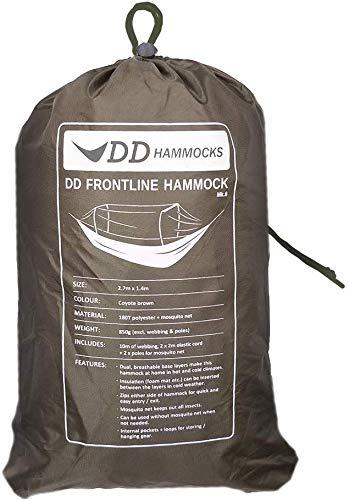 【スコットランド発】DD Frontline Hammock フロントラインハンモック 野営スタイルのキャンプに 快適 軽量なハンモック Coyote brown [並行輸入品]