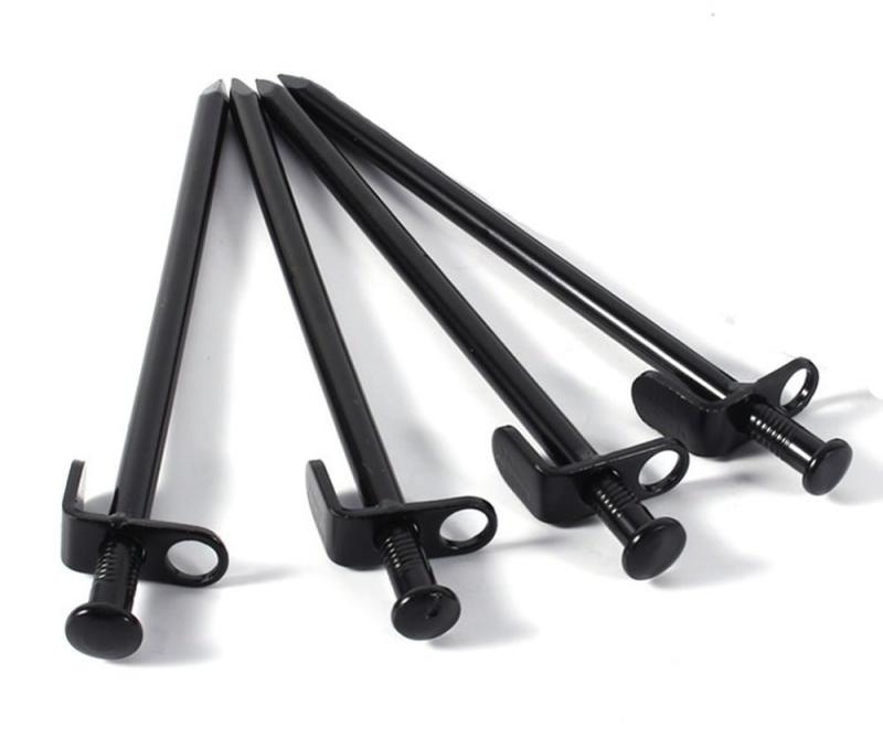 TKS スチールペグ 鉄製ペグ 鍛造ペグ 丈夫 ハンマーで叩いても折れない 21cm 高強度 キャンプ アウトドア テント、タープ用 砂利地面にも打ち込みやすい 4本セット