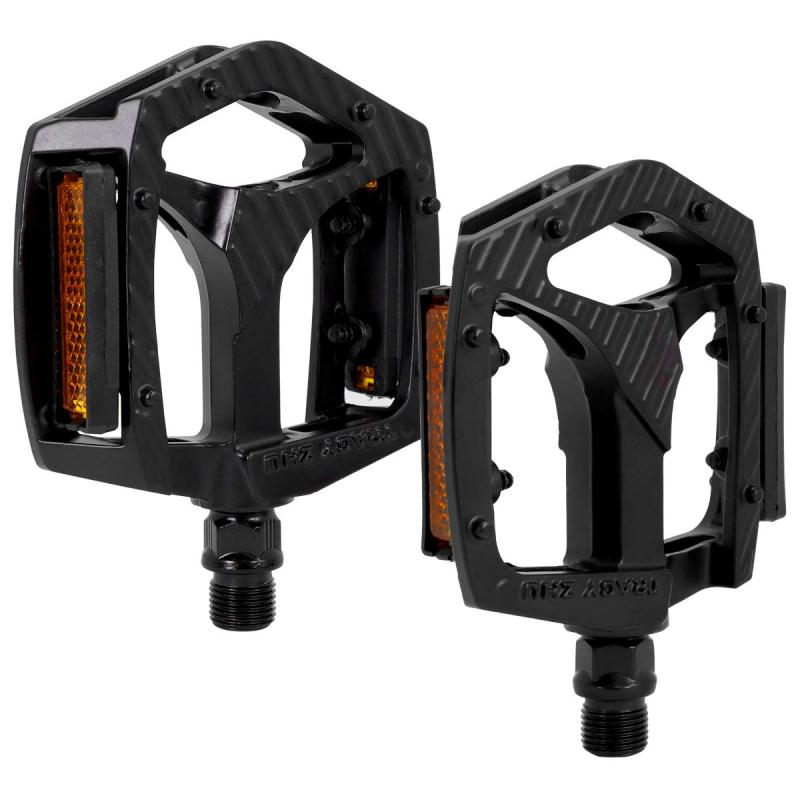 Cyfie 自転車ペダル 9/16インチ 滑り止め フラットペダル 両面踏み 薄型 軽量 ロードバイク クロスバイク MTB ペダル ピン付き 左右セット