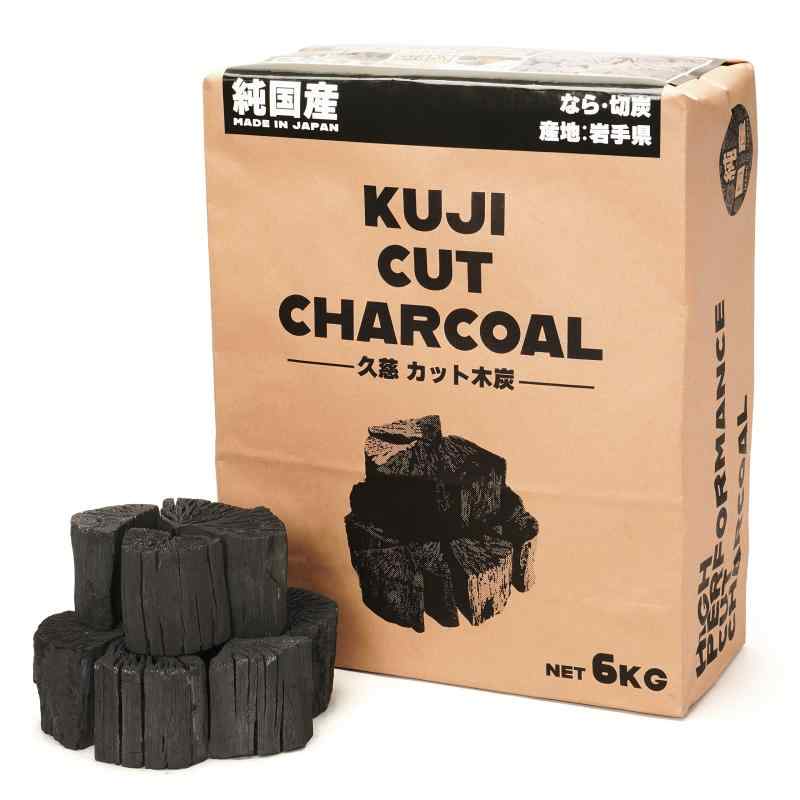 【国産木炭】 久慈 カット木炭 6kg KUJI CUT CHARCOAL なら 切炭 木炭 キャンプ バーベキュー 岩手県産