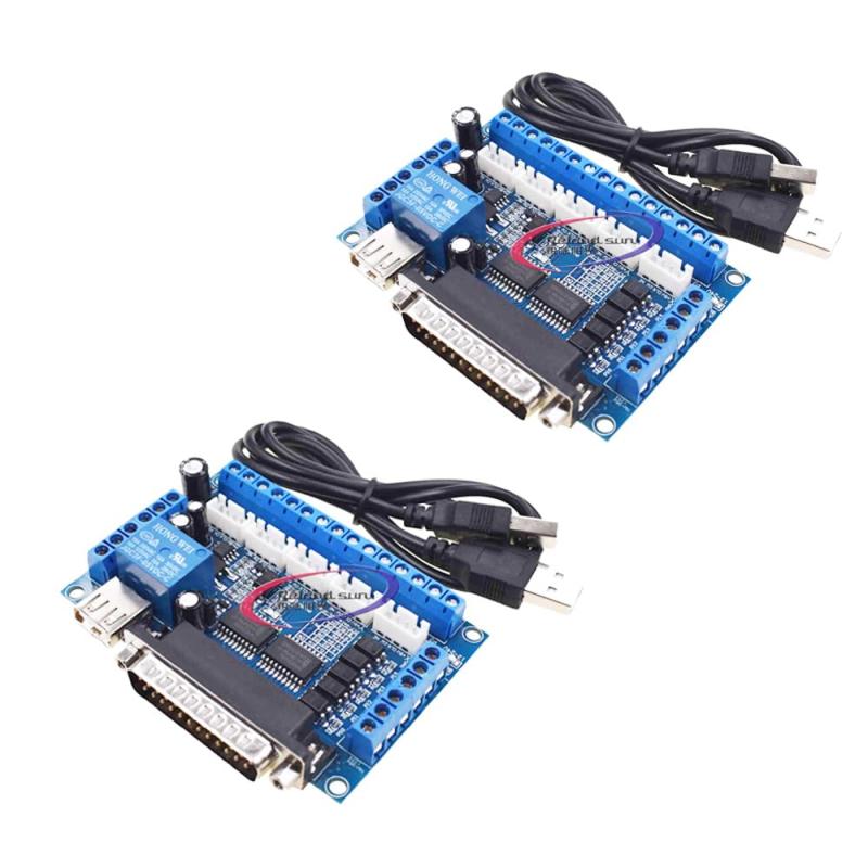 2PCS 5 axis CNC Breakout Board Interface Adapter with USB Cable for Stepper Motor Driver MACH3