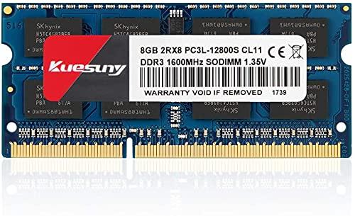 Kuesuny ノートPC用メモリ1.35V (低電圧) DDR3L 1600 8GB PC3L-12800 204Pin CL11 Non-ECC SO-DIMM♥速度：DDR3L 1600 (PC3-12800) ノートPC用 メモリ。♥容量：8GB×1枚。♥種類：204Pin 1.35V (低電圧) CL11 Non-ECC SO-DIMM。♥ご注意：購入前に、メモリモデル、メモリスロットなどのパラメータを確認してください。♥永久：ご購入日から永久付き、万が一配送などの原因による不良品がありましたら、までお気軽にお問い合わせください。