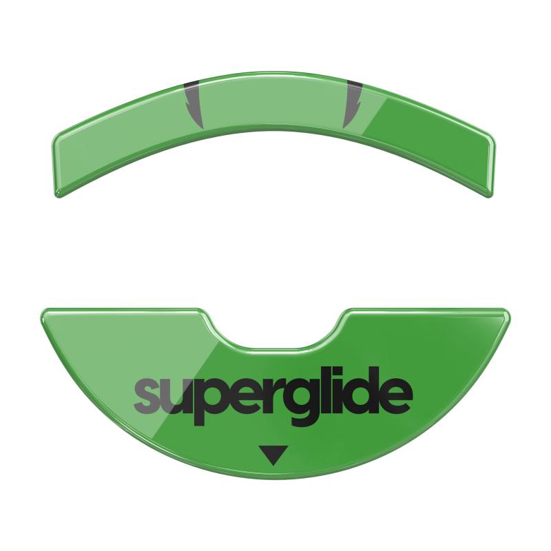 Superglide マウスソール for Razer Viper 8K / Viper マウスフィート 強化ガラス素材 ラウンドエッヂ加工 高耐久 超低摩擦 Super Smooth - Green