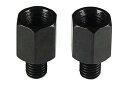 バイクパーツセンター(Bike Parts Center) 汎用8mm/10mm ミラーアダプター左右セット 黒 602505602505