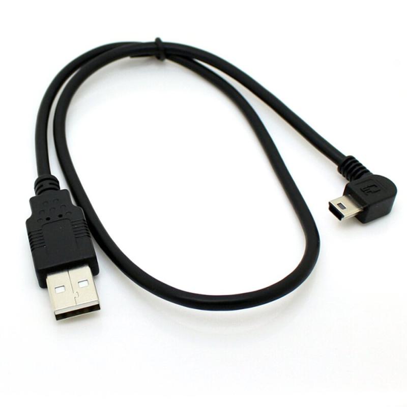 USB 2.0 ミニケーブル USB(A)オス-USB(miniB)オス 同時L型【0.5m】 左右90°方向変換ケーブル 高速480Mbpsのデータ転送同期リード