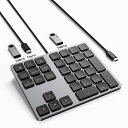 テンキー 有線 薄型 34キー mac テンキーボード Tabキー付き テンキーパンタグラフType-C ミニキーボード ハブ 2つのUSB 3.0ポートと1つのUSB Cポートを装備 mac テンキー 片手デバイス 外部 PC/Laptop/W