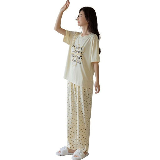 上質 レンチングモダール 綿混 小花柄 プリント 半袖 ロングパンツ 上下セットアップ 女性用 ルームウェア 部屋着 春夏秋用 パジャマ 寝間着 そのまま外出も可能なリラックスウェア 高品質 上質 レンチングモダール 綿混 小花柄 プリント 半袖 ロングパンツ 上下セットアップ 女性用 ルームウェア 部屋着 春夏秋用 パジャマ 寝間着 そのまま外出も可能なリラックスウェア 高品質