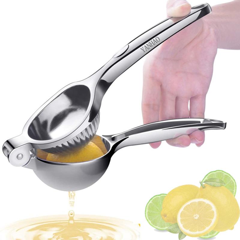 レモン絞り器 果汁絞り器 YANHAO ステンレス鋼製 壊れない レモン オレンジ グレープフルーツジュースに適しています 食器洗い機使用可能