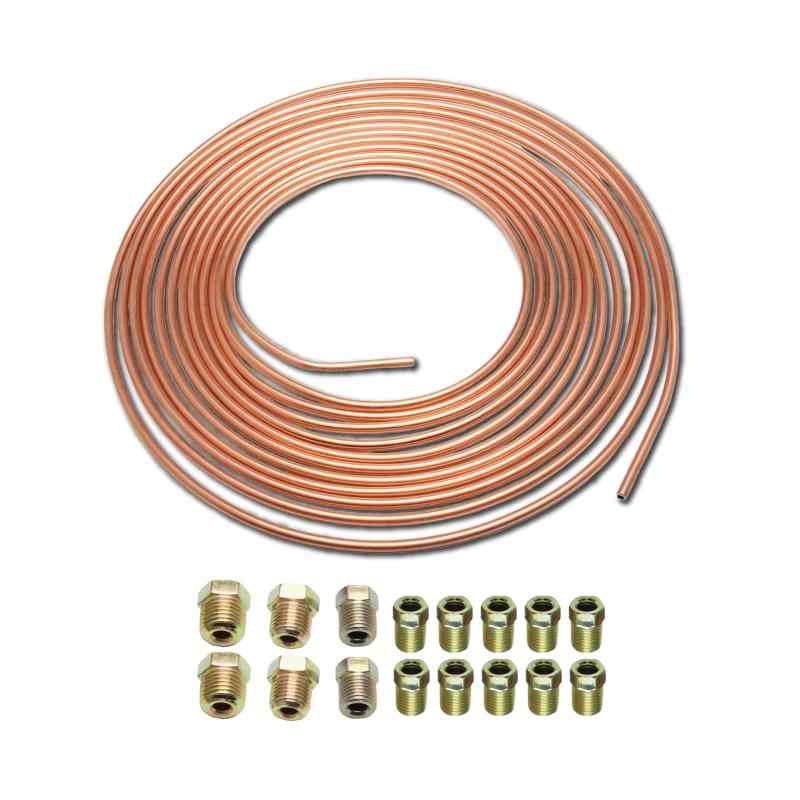 HAMILO ブレーキライン 銅管 ブレーキ管 メンテナンス ネジ16個付属 約25フィート (1)