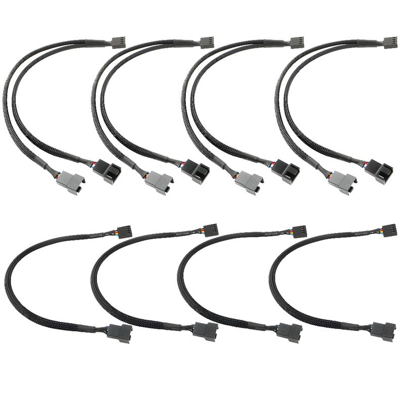 CESFONJER [4本セット]PC ケース マザーボード 4ピン と 3ピン ファン PWMファンケーブル1〜2コンバータ、PWMスプリッタケーブルYスプリッタ、[4本セット]パック4ピンPWMファン延長ケーブルコネクのサムネイル