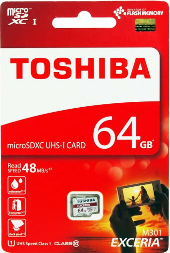 東芝 EXCERIA microSDXC64GB Class10 UHS-1対応 最大読込速度48MB/s 防水/耐X線 海外パッケージ品 THN-M301R0640A4 東芝 EXCERIA microSDXC64GB Class10 UHS-1対応 最大読込速度48MB/s 防水/耐X線 海外パッケージ品 THN-M301R0640A4