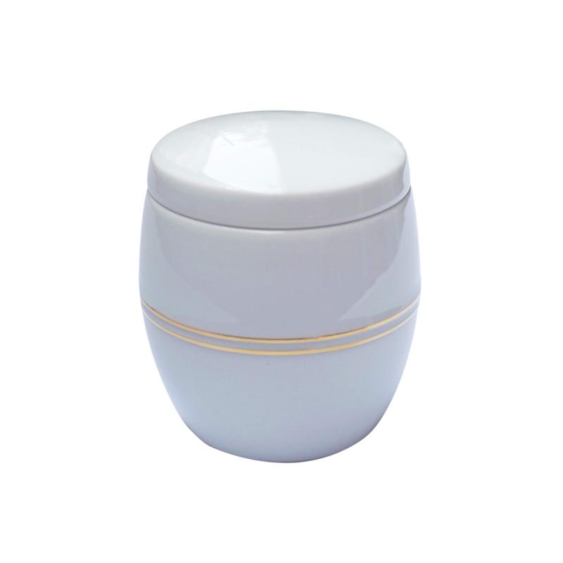 有田焼の分骨用骨壷(骨壺） 遺骨入れ 白磁金彩～はくじきんさい～納骨袋付