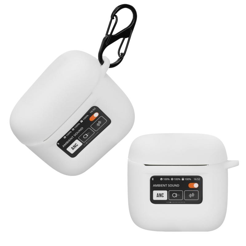 kwmobile イヤホンケース JBL Tour Pro 2対応 ケース - ワイヤレスイヤホン シリコン 落下防止 黒色