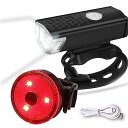 自転車ライト 自転車用ライト 防水 USB充電式 小型 後付け 明るい 子供 テールライト付 LED 通勤通学 夜間 回転式 コンパクト 軽い 軽量 回転式 簡単着脱 (ブラック)(4)