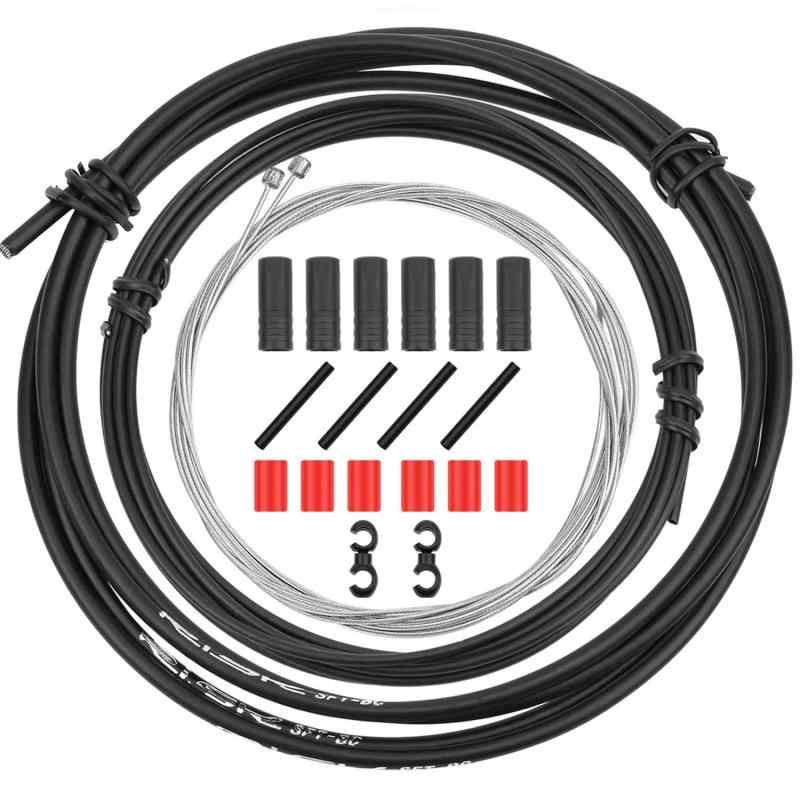 CTRICALVERバイクシフトディレイラーケーブルおよびハウジングキット-サイクリングMTBロードマウンテンバイク修理用のユニバーサル自転車シフターケーブルワイヤー交換部品セット(黒)