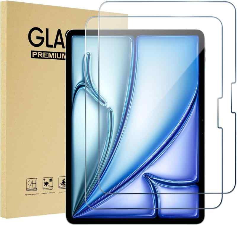 ProCase iPad Pro 13(M4)フィルム Air 13 (M3/M2)フィルム 2025/2024 強化ガラス 耐衝撃 全面吸着タイプ 貼る工具付き-2枚✅ 対応端末：iPad Pro 13&quot;(M4)(モデル番：A2925 A2926 A3007)；iPad Air 13&quot;(M3 2025)/(M2 2024 モデル番：A2898 A2899 A2900)、その他のデバイスに適用されません。✅ 硬度9Hの耐衝撃性を兼ね備え、高透明度で液晶画面の鮮やかさを損ないません。✅ 厚み0.33mmのガラスでスムーズ感やタップした際の感度などがよい； フィルムの端がなめらかに丸まっていて、ディスプレイとの一体感を高める同時に、干渉しなくケースも装着できます。✅ 撥水撥油・防汚コーティングにより、指紋汚れや油汚れが付きにくくになり、付着しても簡単に拭き取れます。✅ 気泡が入りにくく、ガラスならではの光沢と合わせて見栄えがよい；自然吸着タイプで、初心でもきれいに貼れます。