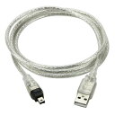 NFHK USB オス - Firewire IEEE 1394 4ピン オス iLink アダプター コード ケーブル DCR-TRV75E DV 1m USB Firewire Cable(2)