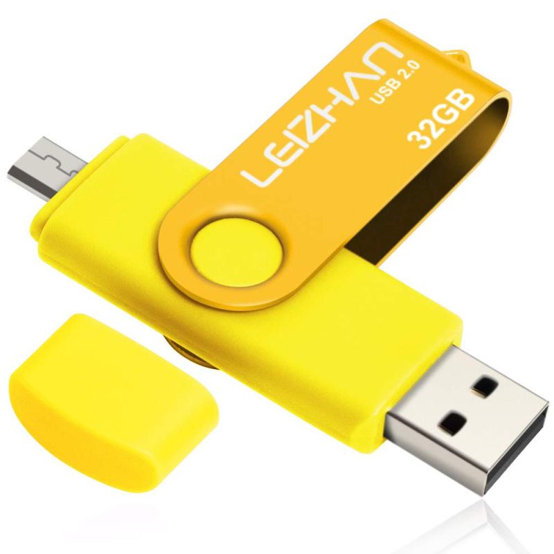 LEIZHAN メモリー・フラッシュドライブ 回転式 人気USB 32G 64G 128G OTG 2.0携帯電話用 容量不足解消 マイクロペン…