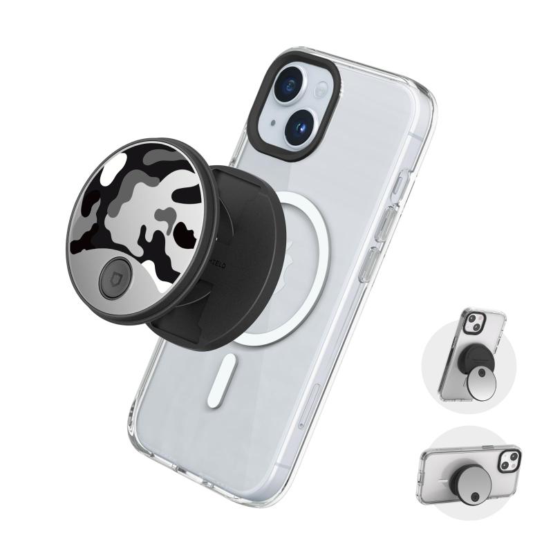 RHINOSHIELD (ライノシールド) GRIP O MagSafe対応 | MagSafe対応スマホケース用 収納式スタンド付き スマホリング 縦置き・横置き自在 スマホホルダー スマホスタンド スマホアクセサリー スリム コ