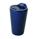 ドルチェデュオ タンブラー 陶器 二重構造 保温 保冷 ふた付 310ml ネイビー 男性ギフト 誕生日 プレゼント DAM-126