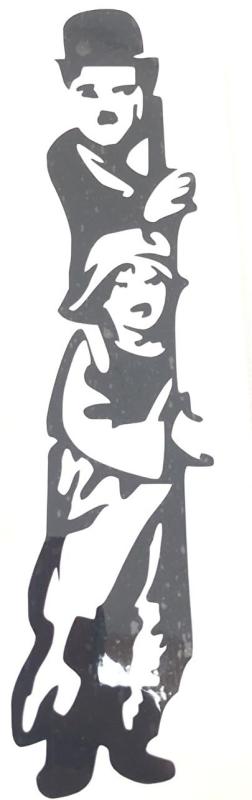 バンクシー チャップリン STICKER JAPAN 黒 各約縦15cm×約横4.0cm カッティングシール