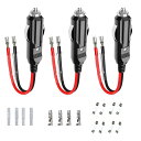 aninako 適用車種 二重穴の充電器 車のシガーライター 【 12V/24V車用 対応】車の充電器 電源ソケット 車 シガーソケット 増設 電源プラグ端子 シガーライターメスソケットケーブル(2)