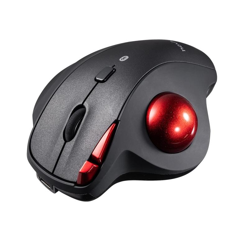 サンワダイレクト トラックボールマウス トラックボール 静音 5ボタン 34mmボール エルゴノミクス カウント切り替え NOVA 400-MATB167_MAWTB168_MABTTB169