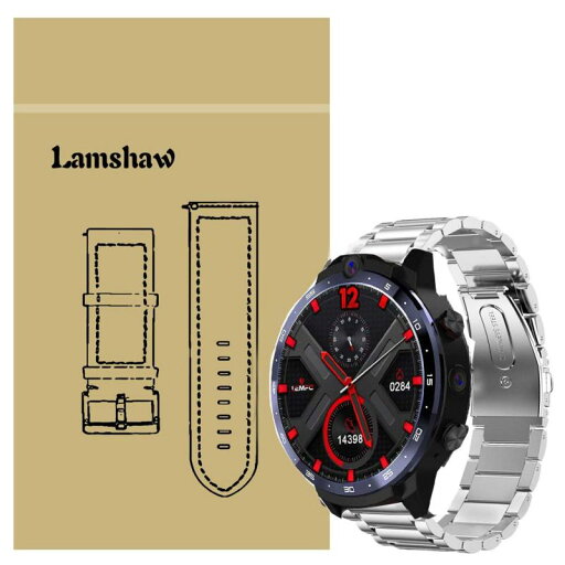 Lamshaw for LEMFO LEM12 バンド, ステンレス メタル ベルト 交換バンド 対応 LEMFO LEM12 スマートウォッチ Lamshaw for LEMFO LEM12 バンド, ステンレス メタル ベルト 交換バンド 対応 LEMFO LEM12 スマートウォッチ