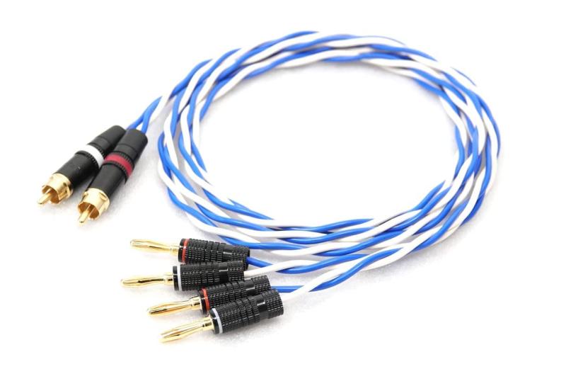 ONKODO Blue y524 RCA -バナナ×2 スピーカーケーブル 2本セット