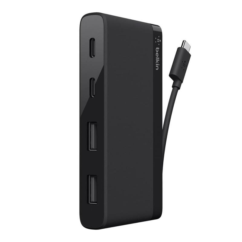 Belkin 4 in 1 USB-Cハブ USB-A x 2 USB-C x 2 5Gbps USB-IF認証 iPad/iPad Pro/iPad mini/MacBook/MacBook Pro/MacBook Air/Windows/Surface/Chromebook 対応 ブラック F4U090BTBLK