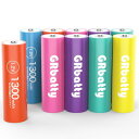 GRbatty ニッケル水素電池 単3形充電式電池 容量1300mAh 自然放電抑制 環境保護 電池収納約1200回循環使用可能
