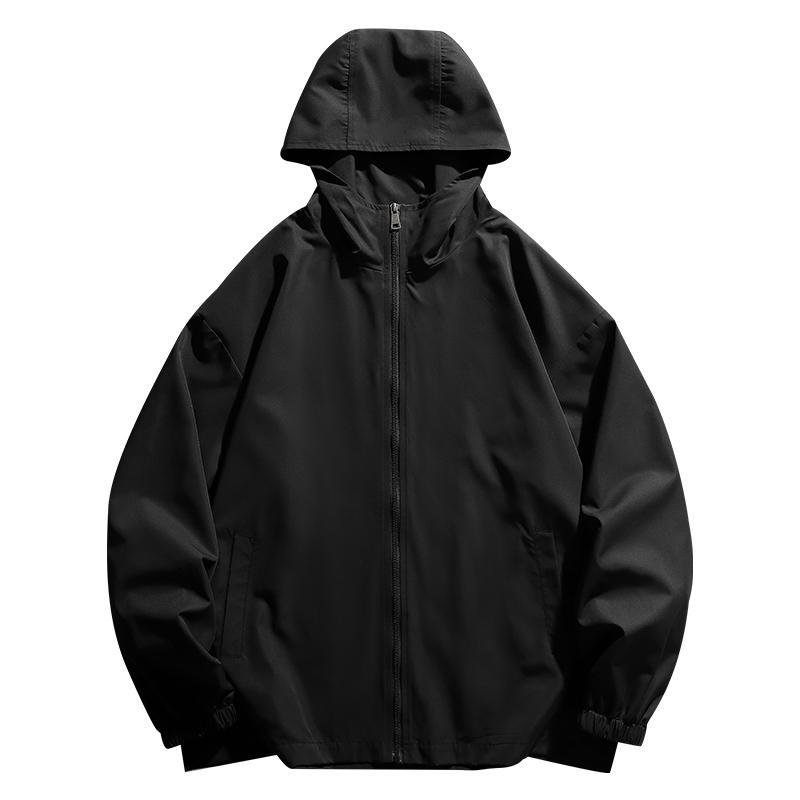 メンズ 男性用 男性向け 夏 夏物 夏用 薄手 軽量 フード付き 前開き ジップアップ カジュアル アメリカンカジュアル ウィンドブレーカー ジャケット アウター ブルゾン ジャンパー
