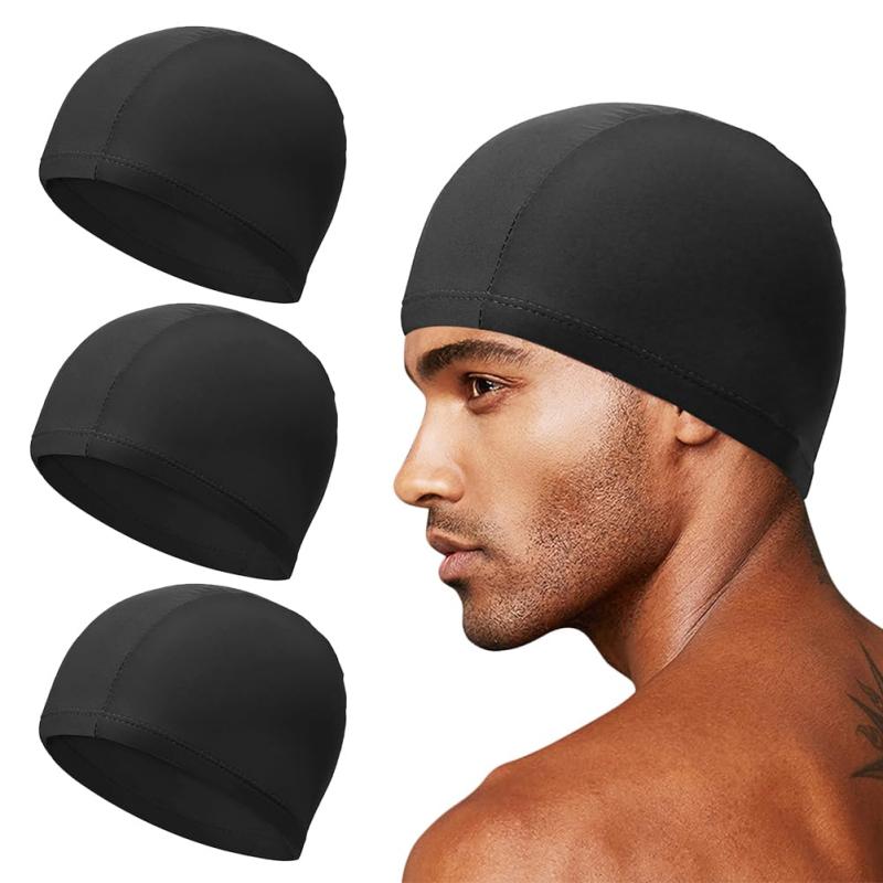 3枚セット スイムキャップ 大人用 水泳 キャップ 布製 スイミングキャップ 高弾力 通気 無地 水泳帽 レ..