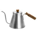 +kuRo コーヒーポット ドリップポット 900ml IH対応 直火 対応 おしゃれ ドリップ用 3〜5人用 蓋付き 細口 キャンプ アウトドア(3)