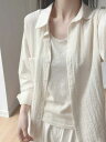 透け感 シアー テンセル リネン 麻混紡 ブラウス シャツ 女性用 レディース 夏 薄手 軽量 デザイン ゆったり ゆる リラックスフィット カジュアル 羽織り カーディガン 開襟シャツ 綿麻 コットンリネン チュニック オーバーサイズ サマー