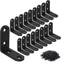 アングル l字金具 黒 40*40*16mm ステンレス L字アングルブラケット 直角フック 16個 アングル ブラケット金具 ネジ 64個付 棚受け金具 家具修理 補強固定 (黒40*40*16mm)(3)