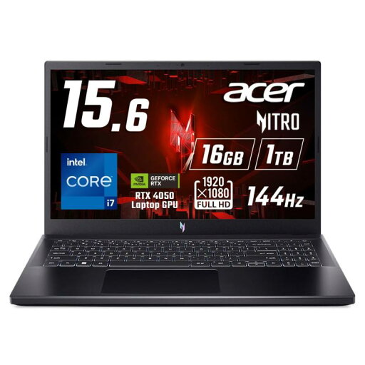 Acer ゲーミングノートパソコン Nitro V 15 GeForce RTX 4050 Laptop GPU 15.6インチ Core i7 16GBメモリー Acer ゲーミングノートパソコン Nitro V 15 GeForce RTX 4050 Laptop GPU 15.6インチ Core i7 16GBメモリー
