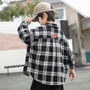 子供服 男の子 男児向け 長袖 純綿 コットン チェック柄 格子柄 起毛 フランネル シャツ ネルシャツ 春物 春の新作 中高学年 ジュニア 小学生 中学生 韓国風 韓国ファッション トレンド おしゃれ カジュアル