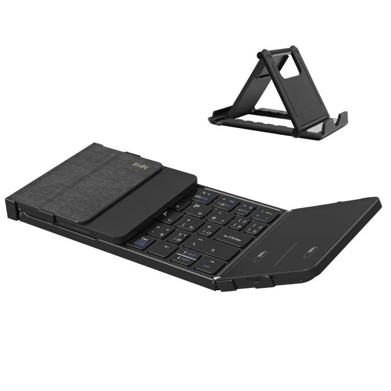 【Ewin 独創モデル】日本初フルサイズ ワイヤレスキーボード Bluetooth折畳みキーボード JIS日本語配列 タッチパッド搭載 スマホ タブレットPC適用 三つデバイス自由に切替え Windows/Mac/iOS/Android