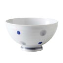 西海陶器 有田焼 お茶碗 飯碗 日本製 西海陶器 有田焼 お茶碗 飯碗 大 グレー水玉 青 日本製 74068