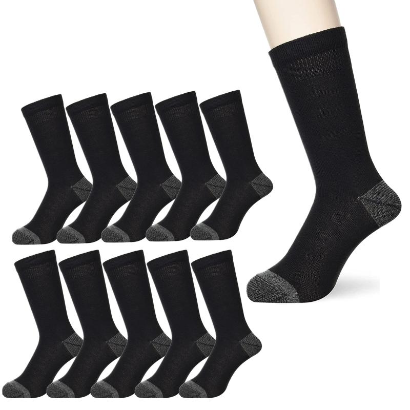 [コーコス信岡] 靴下 メンズ ソックス 10足セット 高耐久性 吸汗性 綿混靴下 つま先かかと補強 ワーク 25-27cm ERG-2000