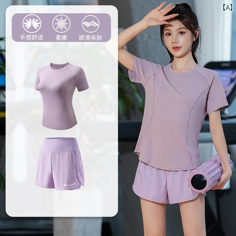 レディース スポーツウェア 上下セット ジム フィットネス 夏用 吸汗速乾 通気性 高機能 おしゃれ 縄跳び 高負荷トレーニング向け