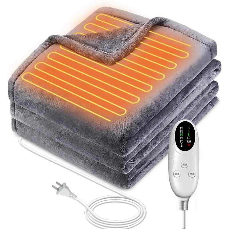 電気毛布 掛け敷き兼用 洗える【両面フランネル】切タイマー付き ダニ退治 3分速暖 電気ブランケット 5段階温度調整 電気敷き毛布 暖房器具 省エネ 電気ひざ掛け 防寒対策 肩掛け 膝掛け